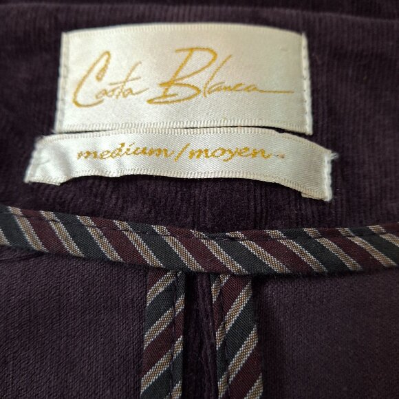 Vintage Costa Blanca Purple Cotton Corduroy Utility Blazer Jacket Sz M  Casual - Picture 14 of 15